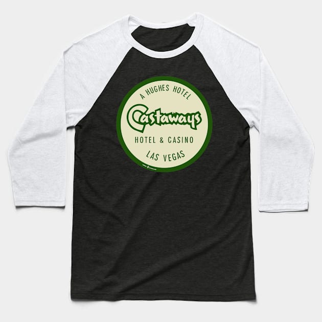 Vintage Castaways Hotel and Casino Las Vegas Baseball T-Shirt by StudioPM71